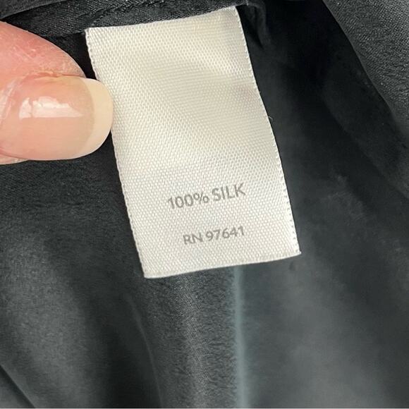 J.Jill Blouse 100% Silk Soft Sleeveless Lightweight Luxury Charcoal Black Small - Picture 6 of 7
